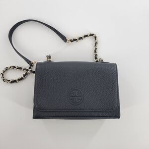 Tory Burch Bombe Shrunken‎ Shoulder Black Bag New